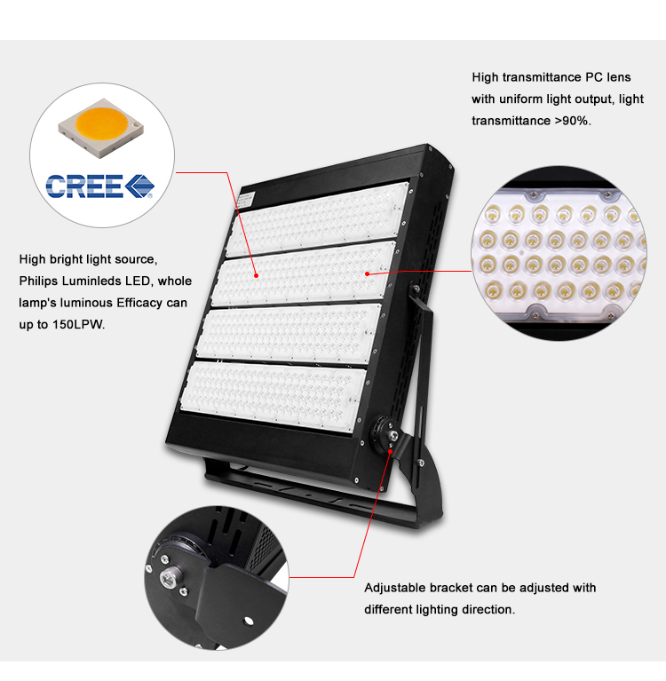 ETL DLC Listed High Performance Led Stadium Light 2000W 300W 600W 5 Year Warranty Brand New Led Stadium Light