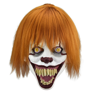 Wholesale Evil Laughing Clown Latex Mask with Fangs for Halloween and Christmas Parties