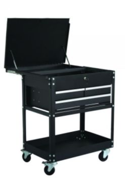 Black Sand Grain Coating 3 Drawer Tool Trolley With Protective Drawer Eva Liners