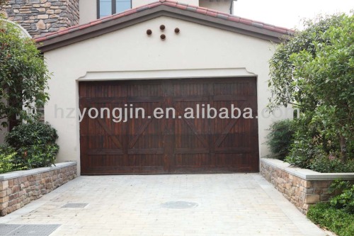 Solid wood garage door