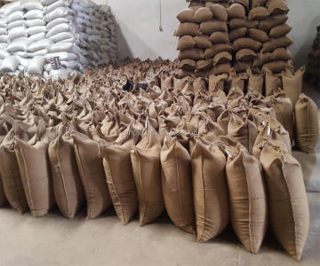 green coffee beans bags