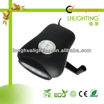 LED hand crank dynamo rechargeable led flashlight