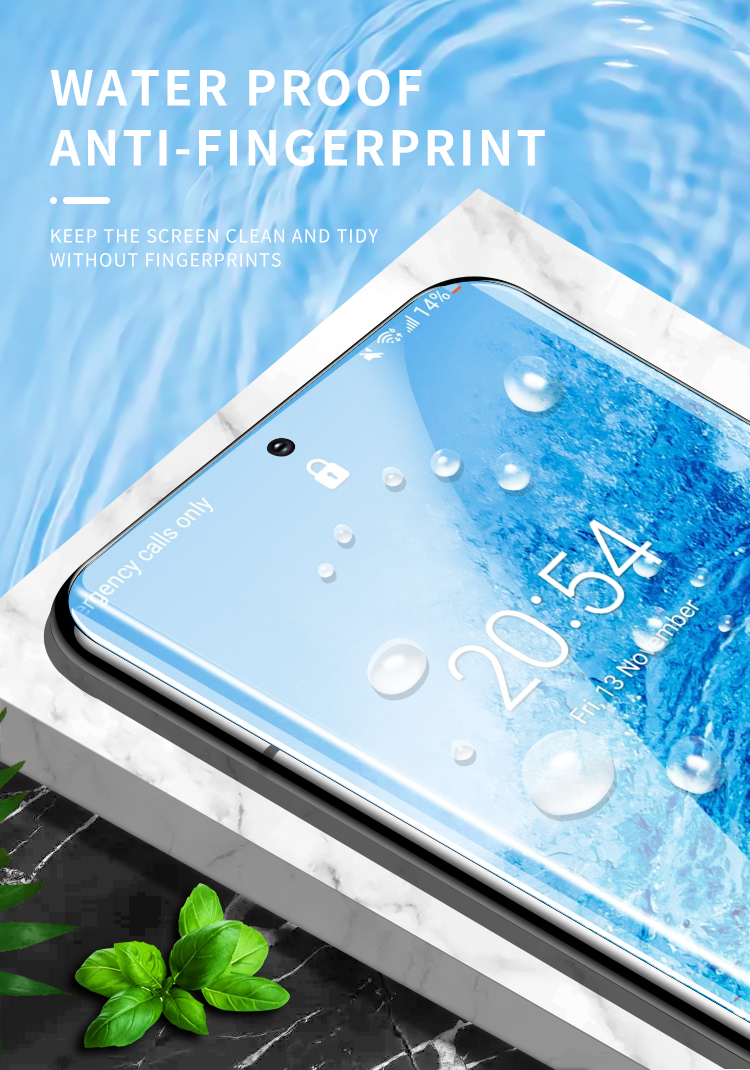 Oleophobic and waterproof 9H flexible glass antibacterial screen protector