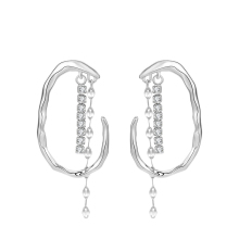 Dainty White CZ Zircon Silver 925 Unique Earrings