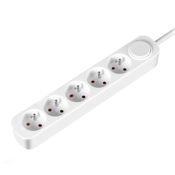 France 5-socket power strip with button
