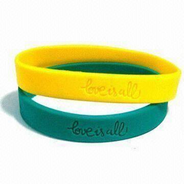 Deboss Silicone Wristbands, Available in Various Colors and Sizes, Also Used as Bracelet