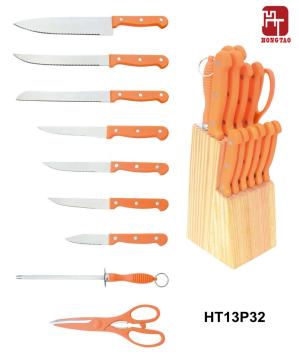 wood block kitchen knife set sale