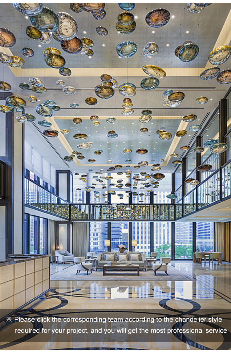 Art décoration verre personnalisé hôtel boule de cristal ronde lustre moderne lumière
