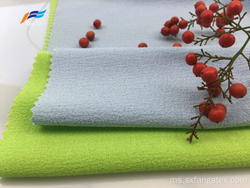 Fabrik Pakaian 100% Polyester Fleece Crepe Dyed PD