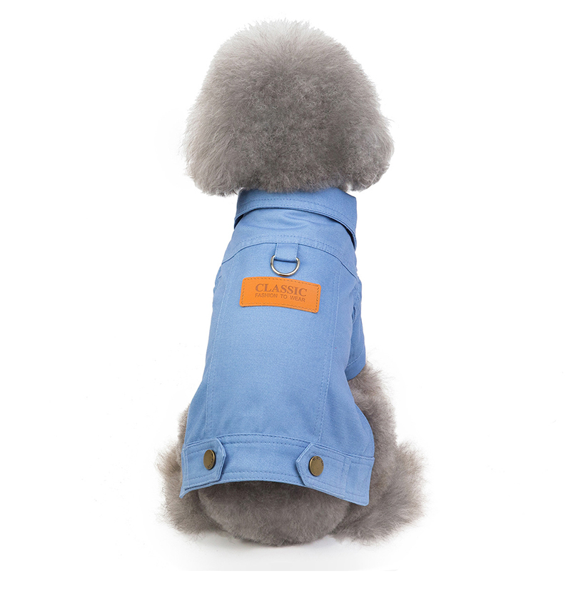 προσαρμοσμένο χρωματιστό απλό ζεστό τζιν Μικρό παλτό για κουτάβι κατοικίδιο ζώο τζιν μπουφάν σκύλου