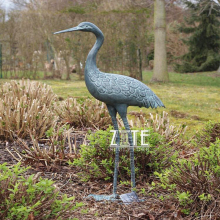Outdoor Garden Ornament life size cast bronze heron fountain sculpture