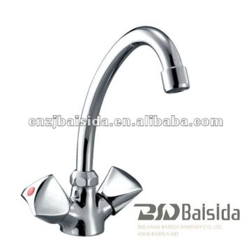 Brass dual handle cheap kitchen faucet