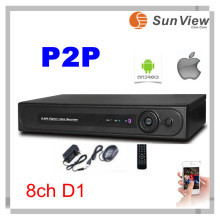 SunView 8CH H.264 CCTV security Standalone Digital Network DVR Recorder CCTV DVR Recorder with 2ch D1 6ch CIF Remote View