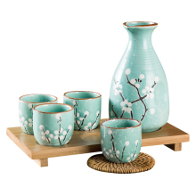 Japanese Cherry Blossom Ceramic Sake Set - Wholesale