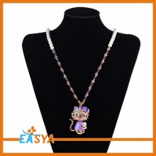 Cat Shape With Rhinestone And Zinc Alloy Necklaces Available Variou Colors