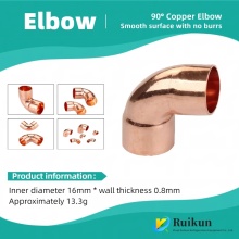 Socket-Weld Copper Elbows for HVAC, Cold Storage