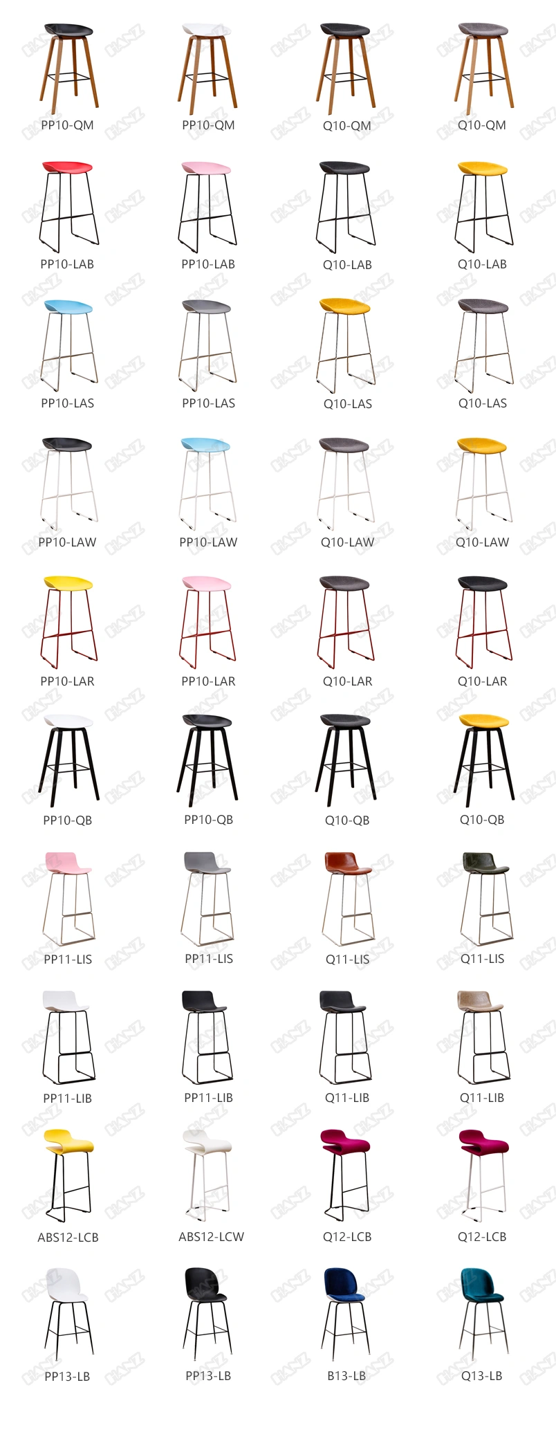 PU Bar Stool Fabric Bar Chair with Matel Leg
