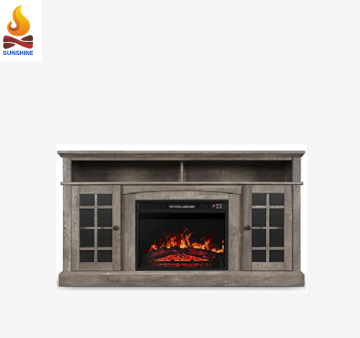 Modern Wood Electric Fireplace TV Console Stand for Large TVs