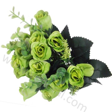 Artificial Silk Rose Buds Bouquets For Wedding Decoration