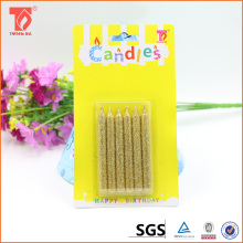 Pillar cake candle with Gold glitter sparkler candle