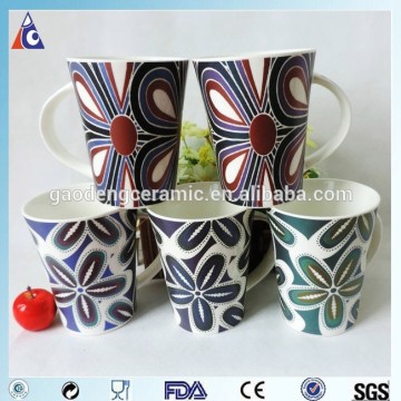 320ml ceramic coffee white mug matt printing