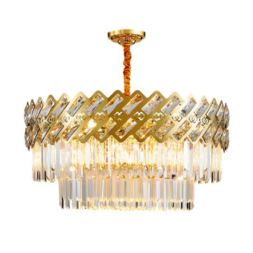 Lampadario moderno in cristallo dorato LEDER