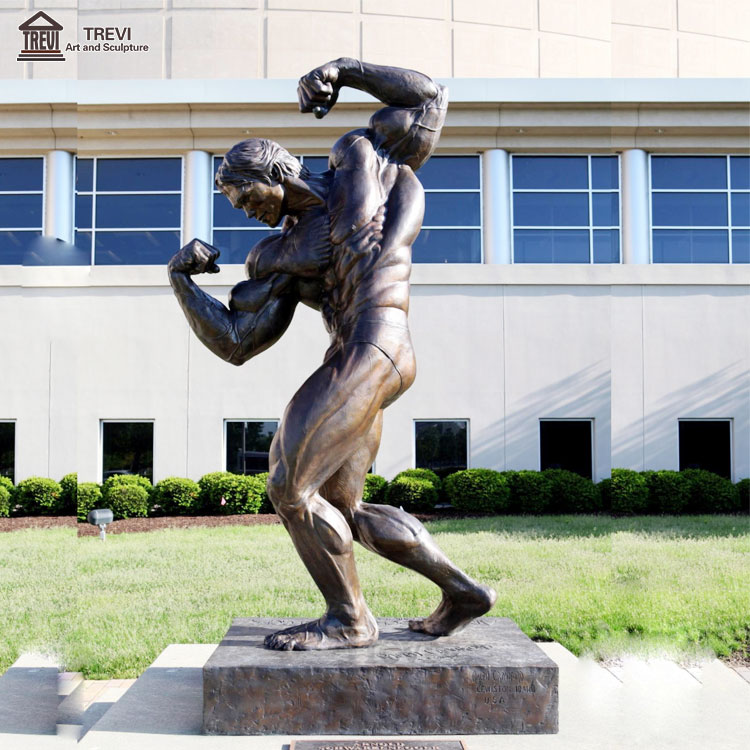 Handmade Bronze Bodybuilder Statue of Arnold Schwarzenegger Sculpture