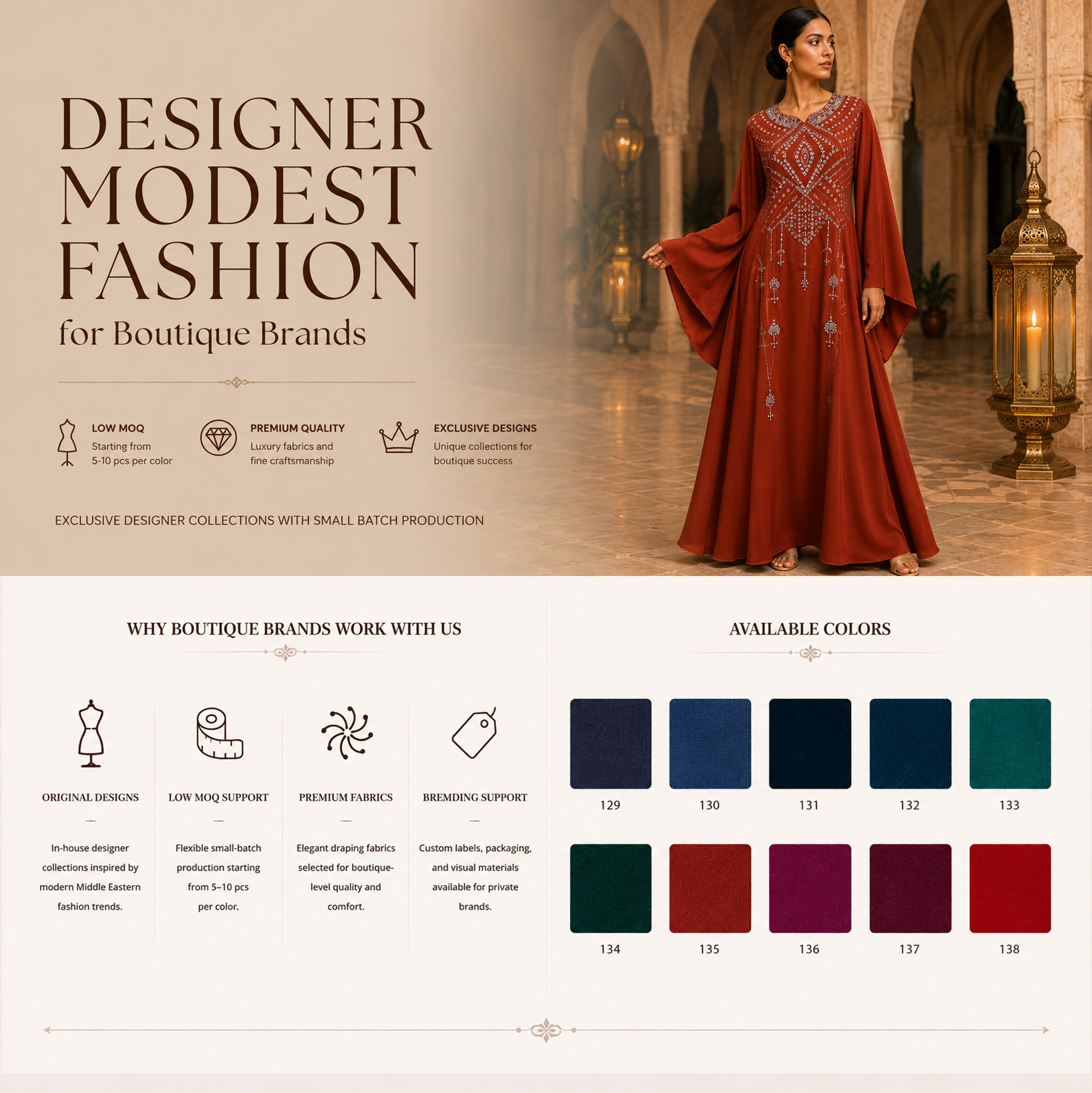 محصول کافتان عبای ساتن منجوق قرمز نارنجی orange red beaded satin kaftan abaya product