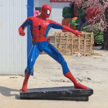 Modern fiberglass resin spider man sculpture
