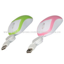 Optical mice with retractable cable manager