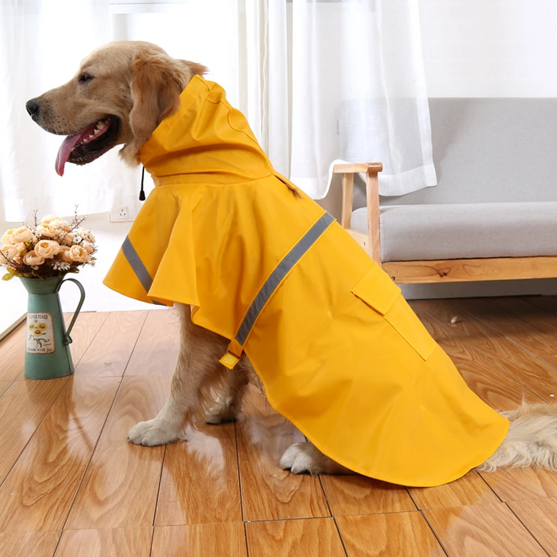 New Style Pet Raincoat Dog Raincoat Reflective Waterproof Snow-Proof Big Dog Clothes