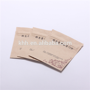 kraft paper bag with zipper top for medicine