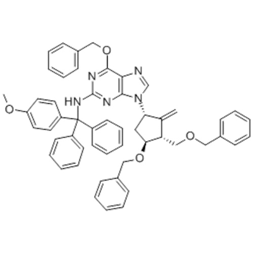 6- (Benciloxi) -9 - ((1S, 3R, 3S) -4- (benciloxi) -3- (benciloximetil) -2-metileneciclopentil) -N - ((4-metoxifenil) difenilmetil) -9H-purin-2 -amina CAS 142217-80-9