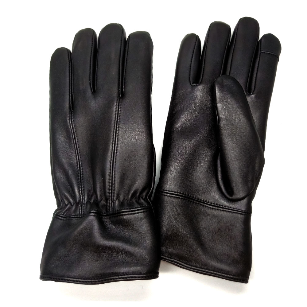 Real Leather Gloves Black Color