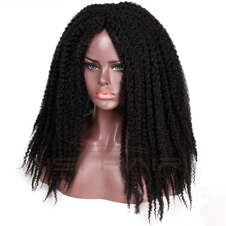 Aisi Hair Synthetic Afro Kinky Curly Hair Braids Dreadlock Marley Braiding Hair Wig Black Ombre Brown for Women