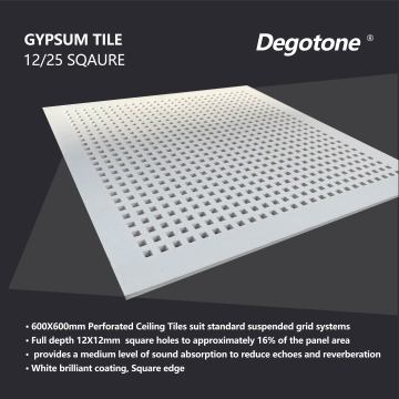 Acoustic perforated plasterboard square hole