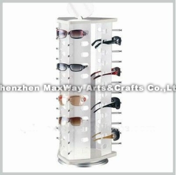 Revolvable transparent acrylic/perspex 24 pairs sunglasses holder/display rack