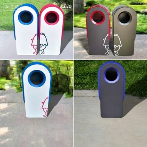 Custom Large Capacity Outdoor Double‑Compartment Waste Sorting Bin Scenic Area Public Dustbin