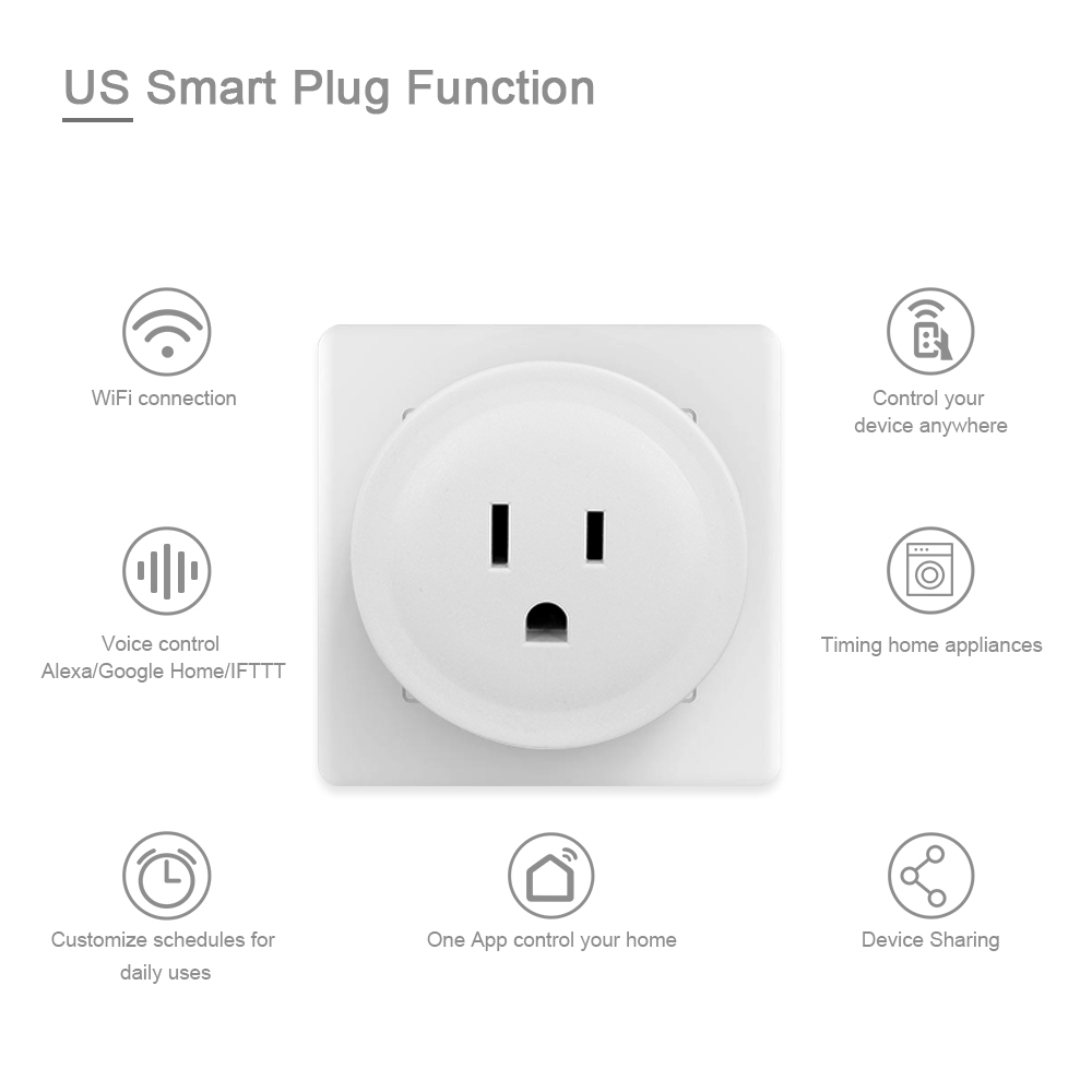 OEM Custom Design WiFi Outlet Amazon Home Alexa Smart Plug Socket