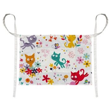 Wholesale Sublimation Linen Aprons with Poly Cotton Pockets and Ruffles