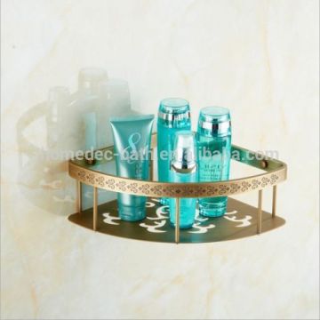 gold bath shower brass storage caddy basket rack