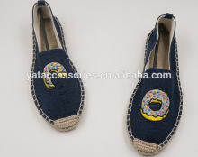 Lady Stylish Embroidery Canvas Espadrille Shoes