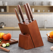 Premium Wholesale Wooden Knife Blocks: Durable Rubber Wood Knife Holders