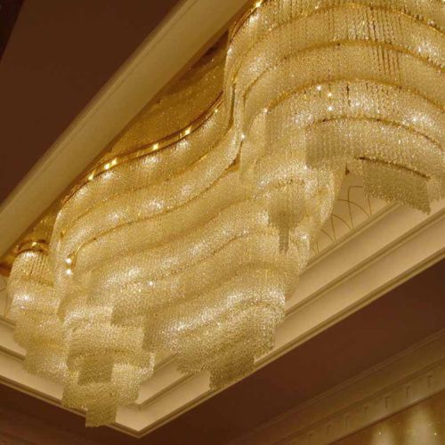 Lumière de lustre en cristal d&#39;or de projet de luxe de lobby