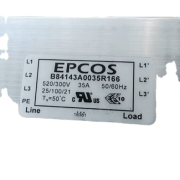 EPCOS Three-Phase Three-Wire Filter B84143A0035R166 35A 520/320V