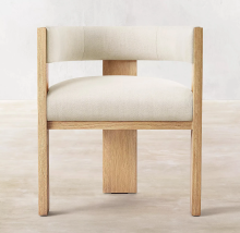 Elgin Fabric Upholstered Solid Oak Dining Armchair