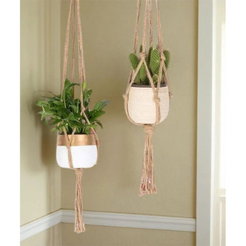 2025 Customized Macrame Handmade Plant Hanger Jute Rope