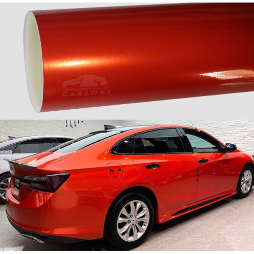 metallic gloss orange car vinyl wrap