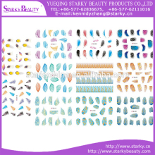 Colorful feather pattern 3D nail art decal stickers