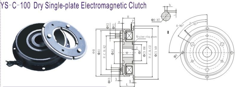 50nm Ys-C-5-100 Dry Single-Plate Electromagnetic Clutch